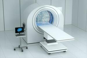 il medico attrezzatura ct macchina nel il bianca vuoto camera, 3d resa. foto