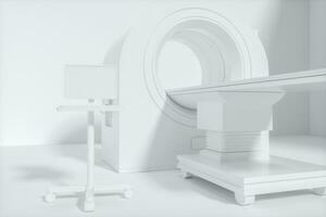 il medico attrezzatura ct macchina nel il bianca vuoto camera, 3d resa. foto