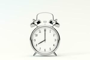 classico allarme orologio, concetto di volta, 3d resa. foto