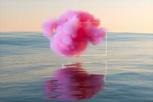 il bello rosa nube su il oceano, 3d resa. foto