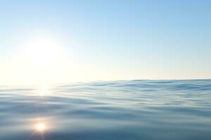 oceano e luce del sole, il bellezza di natura, 3d resa. foto
