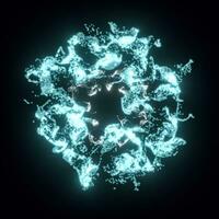 astratto raggiante particelle con brillante luce, 3d resa. foto