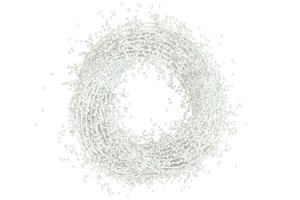 un' massa di fluente sfere con bianca sfondo, 3d resa. foto