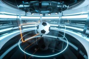 calcio e interno arena scene, 3d resa. foto