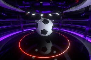 calcio e interno arena scene, 3d resa. foto