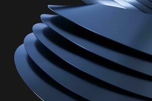 3d rendering, blu metallico superficie e grafico design sfondo foto