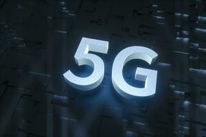 3d rendering, 5g font e circuito sfondo foto