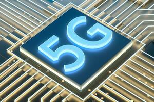 3d rendering, 5g font e circuito sfondo foto