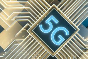 3d rendering, 5g font e circuito sfondo foto