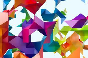 triangolare carta con creativo forme, 3d interpretazione foto