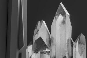 un' grappolo di taglio di precisione Magia cristallo, scienza finzione e Magia tema, 3d resa. foto