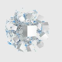 raggiante nodi con bianca cubi, 3d interpretazione foto
