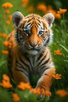 carino tigre cucciolo, bambino tigre foto