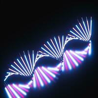 raggiante neon tubi e dna forma, 3d resa. foto