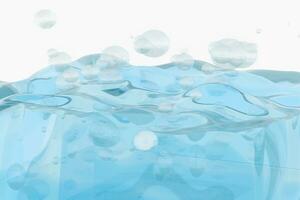 leggero blu acqua onda cubo, con creativo sfere bolla, 3d resa. foto