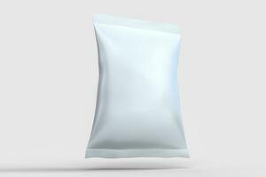 3d rendering, bianca Imballaggio borse con bianca sfondo foto