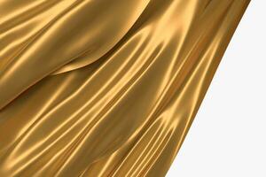 3d rendering, d'oro fluente stoffa sfondo. foto