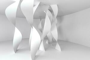 3d rendering, bianca liscio curve sfondo foto