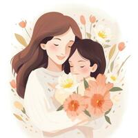 contento mamma e figlia illustrazione foto