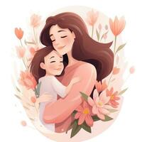 contento mamma e figlia illustrazione foto