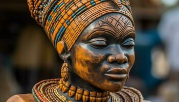 antico africano scultura, un' simbolo di indigeno cultura e spiritualità generato di ai foto