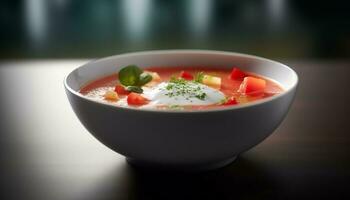 freschezza e salutare mangiare nel un' buongustaio vegetariano pasto generato di ai foto