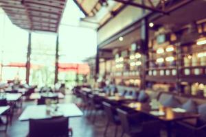 sfocatura astratta caffetteria bar e ristorante interno foto