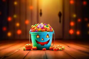 contento jack-o-lanterna - diffusione Halloween spirito - generativo ai foto