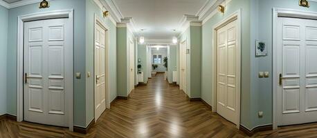 interno camera appartamento nel moderno e luminosa Mosca con un' accogliente atmosfera subito generale pulizia casa decorazione e un' riparazione di camera porte e il corridoio foto