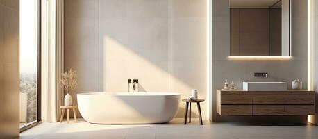 di un' bagno con un' minimalista design foto