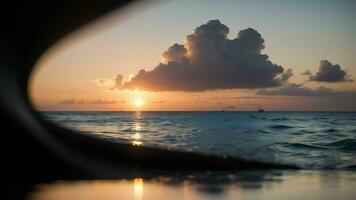 astratto minimalismo nel un' tramonto paesaggio marino ai generato foto