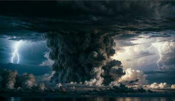 elettrizzante cieli un' drammatico tempestoso Cloudscape ai generato foto