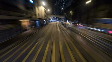 notte tram cavalcata nel hong kong foto