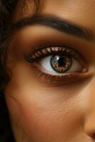occhi Aperto largo rivelatrice bellissimo Marrone colore foto