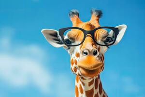divertente giraffa sportivo occhiali foto