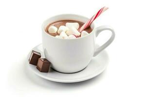 tazza caldo cioccolato marshmallow bere. creare ai foto