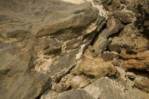 originale Marrone naturale sfondo di vulcanico congelato lava nel avvicinamento foto