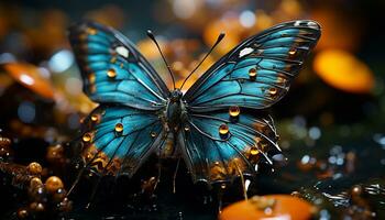 vivace farfalla ala vetrine bellezza nel natura fragile eleganza generato di ai foto