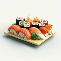 ai generativo alto qualità 3d stile design di Sushi foto