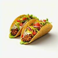 ai generativo 3d design di delizioso tacos nel bianca sfondo foto