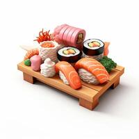 ai generativo alto qualità 3d stile design di Sushi foto