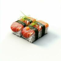 ai generativo alto qualità di 3d stile design di futomaki Sushi con bianca sfondo foto