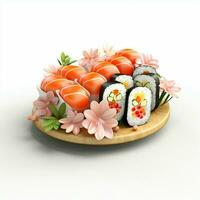 ai generativo alto qualità 3d stile design di Sushi foto