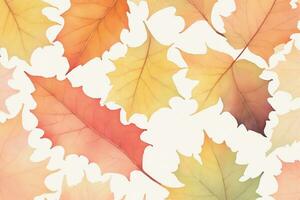 acquerello grafico autunno le foglie su bianca sfondo foto