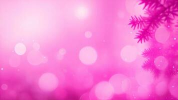 astratto sfocato rosa bokeh luci con Natale albero sfondo ai generato foto