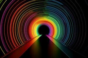 arcobaleno tunnel. creare ai foto