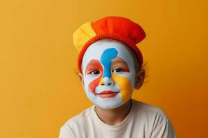 bambino clown costume festa. creare ai foto