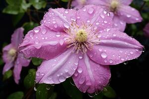 fioritura clematide nel il giardino. foto