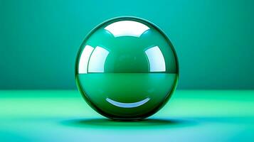 smiley bicchiere sfera su verde luce-ombra sfondo ai generativo foto