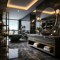 interno design di un' spazioso moderno lusso bagno foto